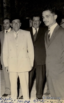1956 - King Hussein, Prime Minister Bahjat Talhouni, Jordanian Ambassador Hamed Saadeddin - Damascus August 1956